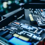black and gray computer motherboard
